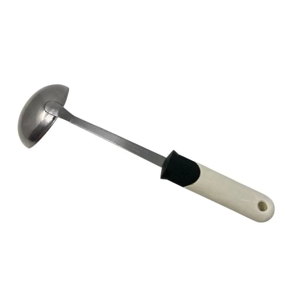 EKCO Ladle Stainless Steel and Nylon Vintage White Black Utensil