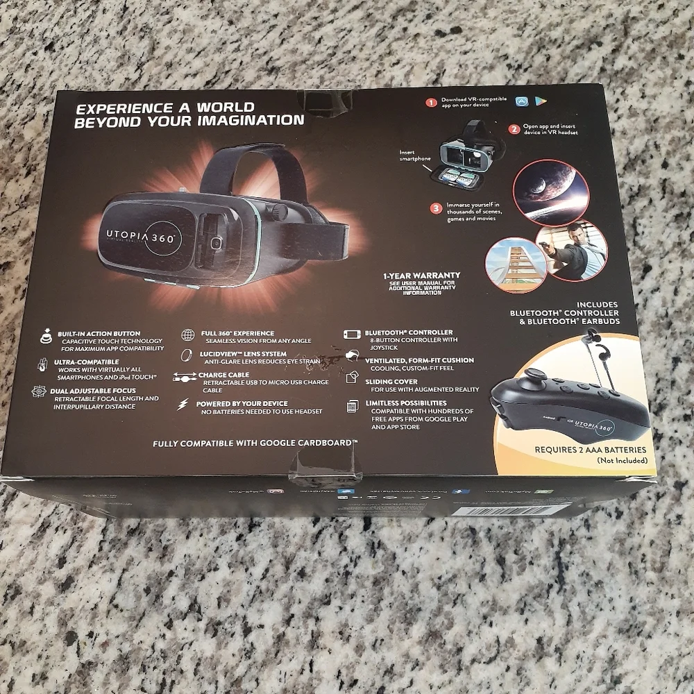 New! Utopia 360 Virtual Reality 3D Headset Vintage Find