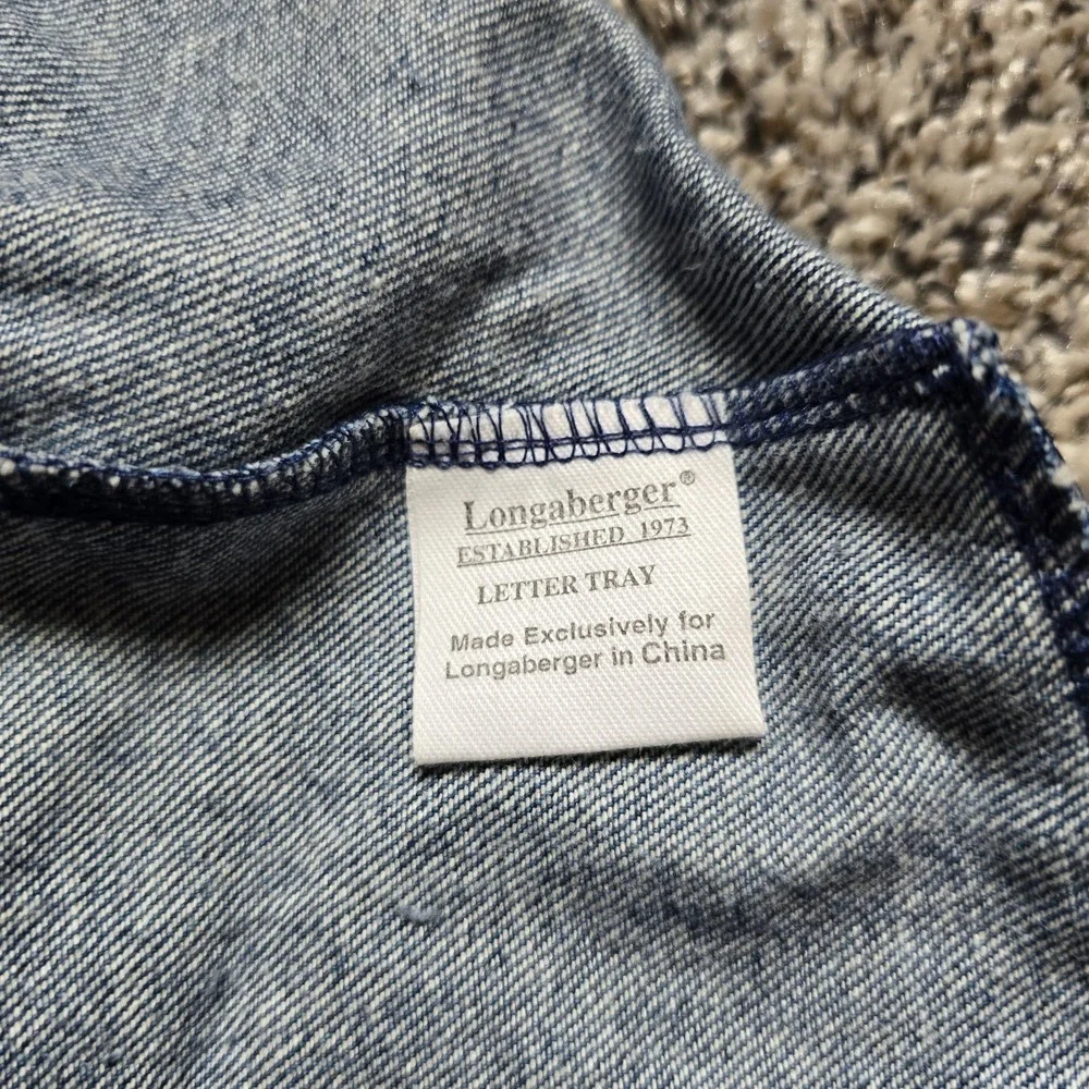 Longaberger denim letter