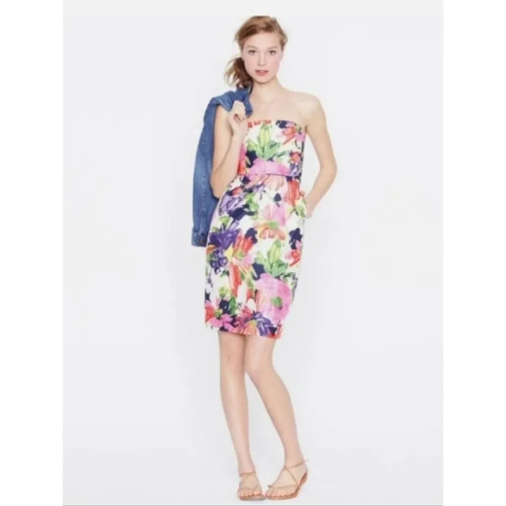 NWT J. Crew Ella Garden Silk Floral Dress Size 6