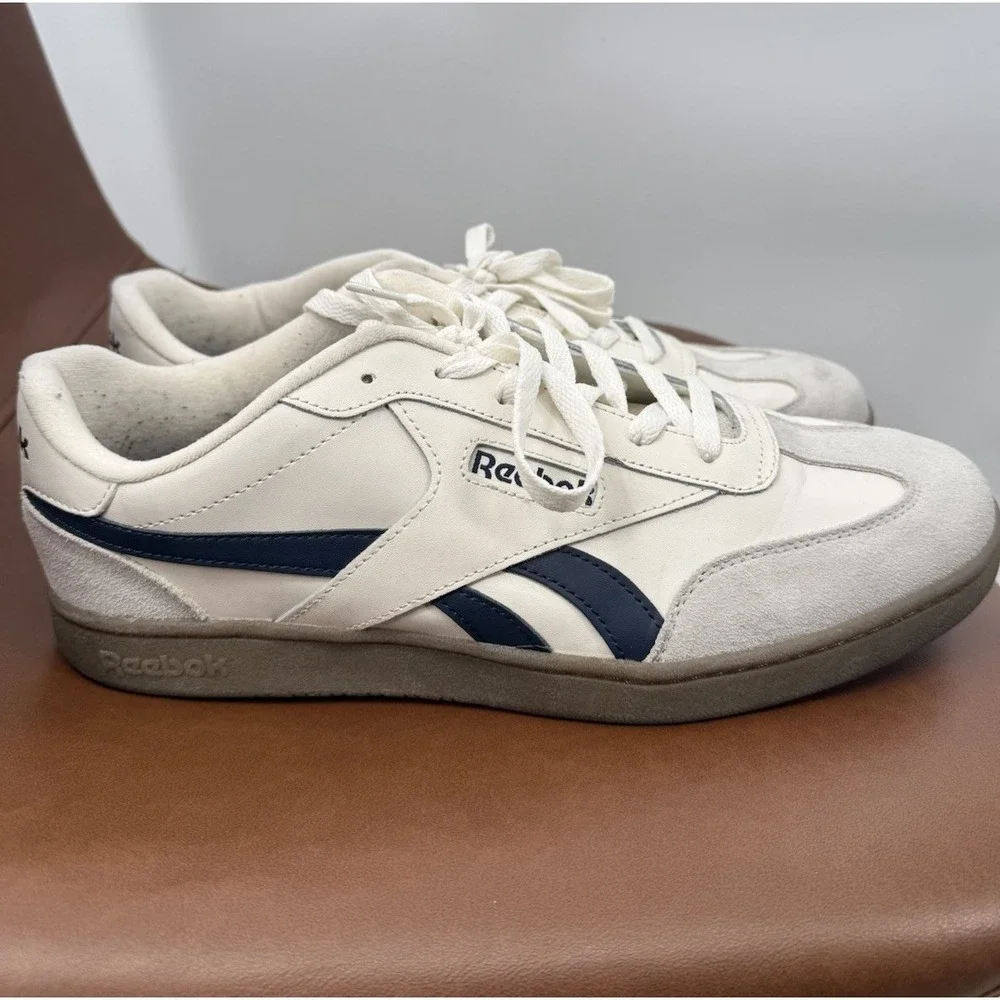 Reebok Galaxy‎ 7 Mens Size 11 Retro Gum Sole Shoes Sneakers White Cream Suede