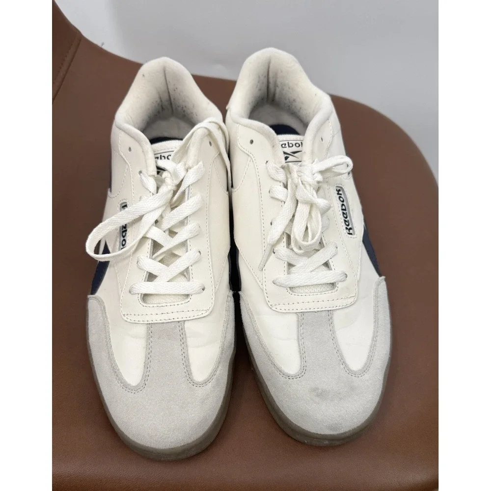 Reebok Galaxy‎ 7 Mens Size 11 Retro Gum Sole Shoes Sneakers White Cream Suede