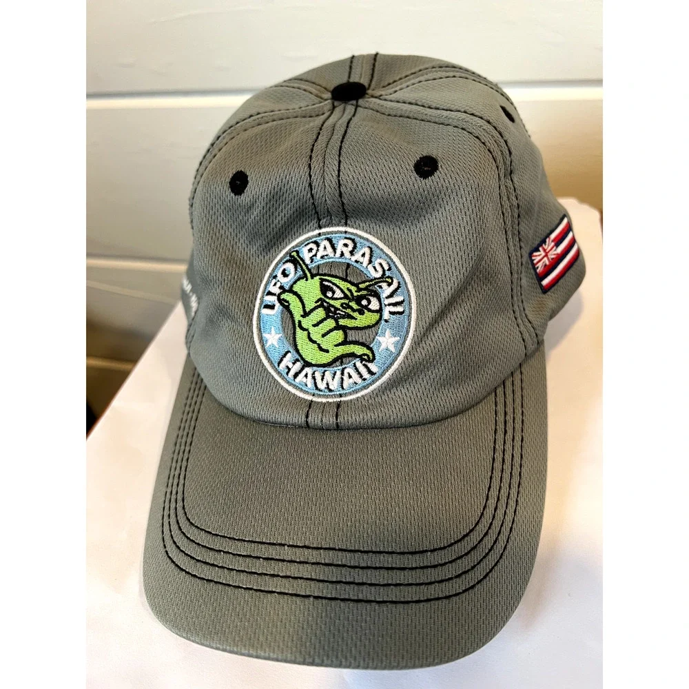 UFO Parasail Hawaii Grey Baseball‎ Cap Aloha Island Flag Snapback Hat