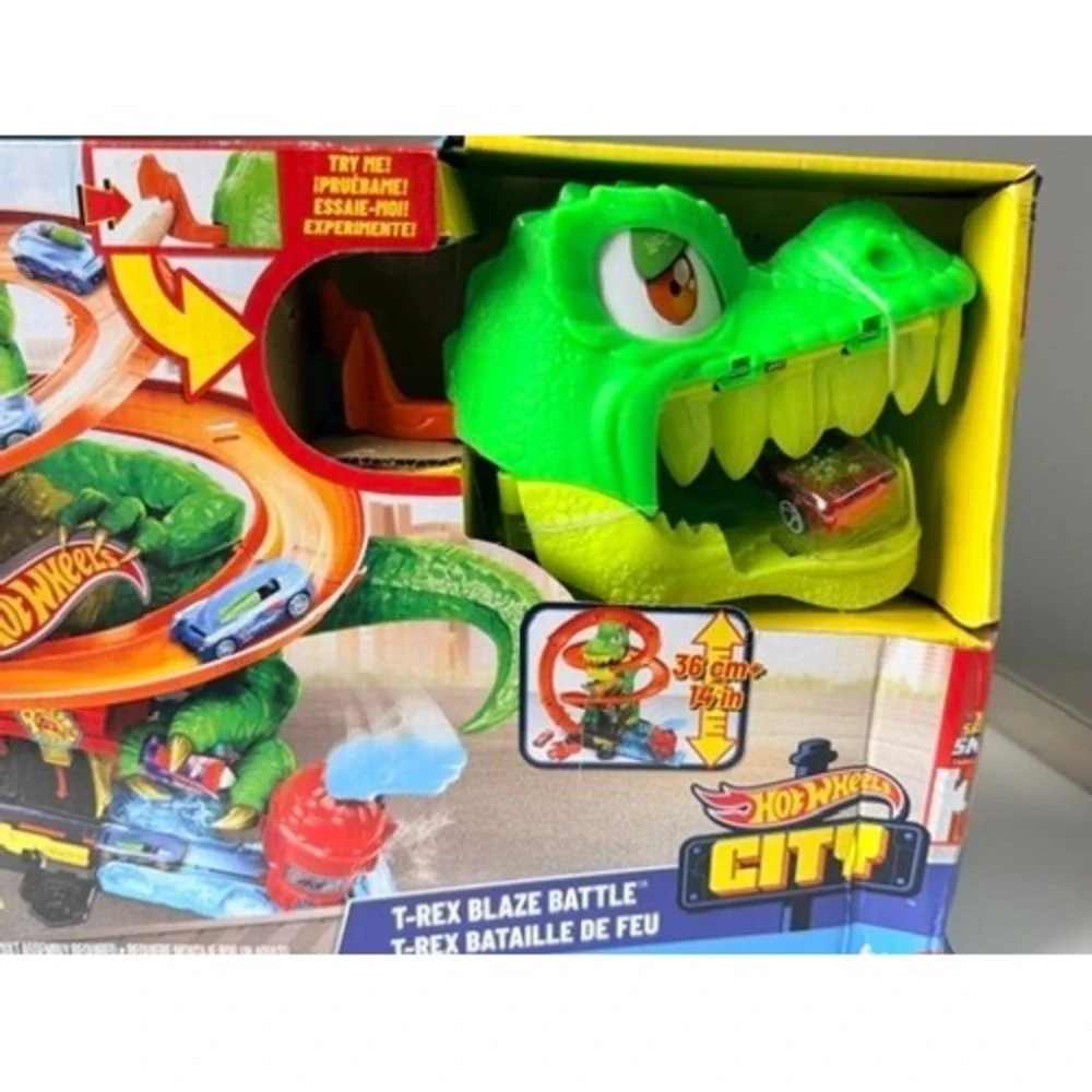 Hot Wheels T Rex‎ Blaze Battle Playset City Track Set Green NEW