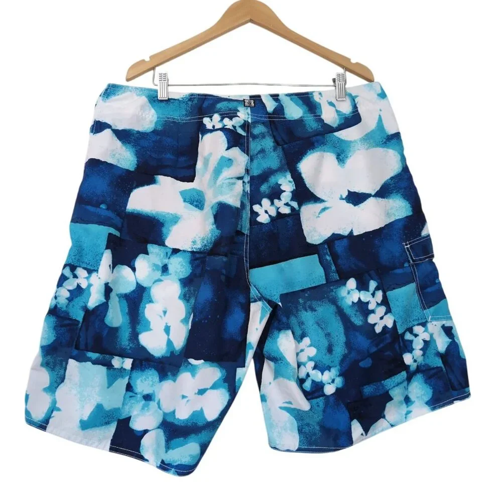 Body Glove‎ Board Shorts Swim Suit Mens 38 Blue Floral Hawaiian Surf Beach