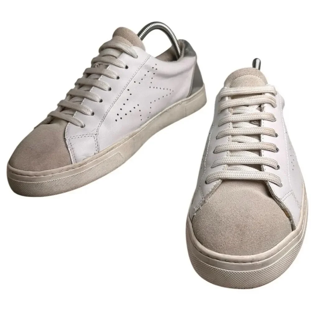 Steven Rezza New York Star Sneakers White Leather Suede Lace Up 9.5