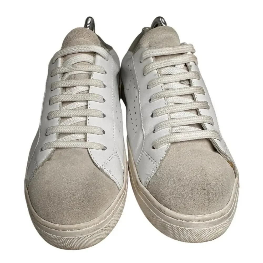 Steven Rezza New York Star Sneakers White Leather Suede Lace Up 9.5