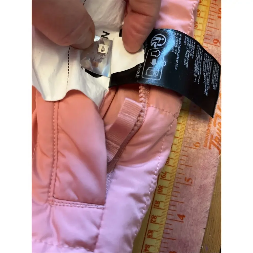 The North Face Jacket Girls L 12 Reversible Coral Pink Fuzzy Teddy Coat Warm