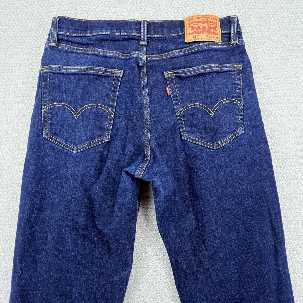 Levis 531 Jeans Men's 34x34 Blue Athletic Slim Stretch Denim Dark Wash Mid Rise