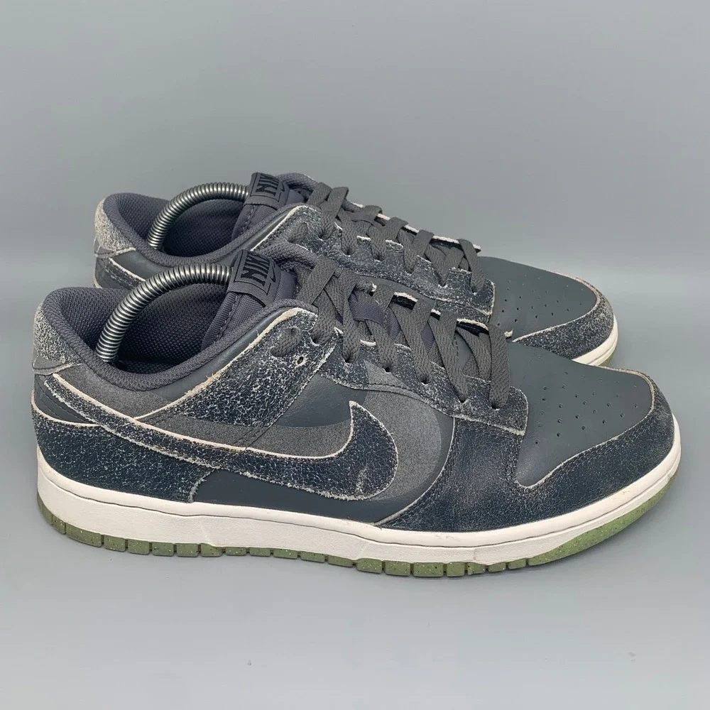Nike Dunk Low Retro PRM Gray Halloween‎ Skate Shoes DQ7681‑001 Men's Sz 10