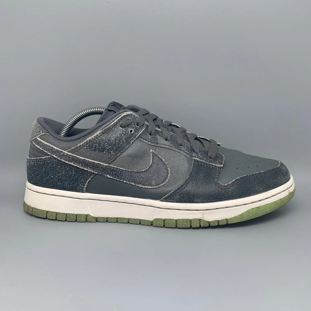 Nike Dunk Low Retro PRM Gray Halloween‎ Skate Shoes DQ7681‑001 Men's Sz 10