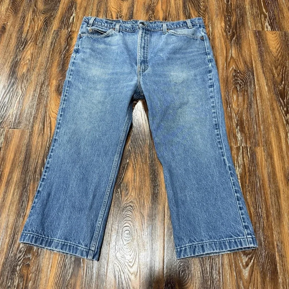 Vintage Levi's 517 Orange Tab Boot Cut Blue Jeans Mens Size 44X30 (40X24 Actual)