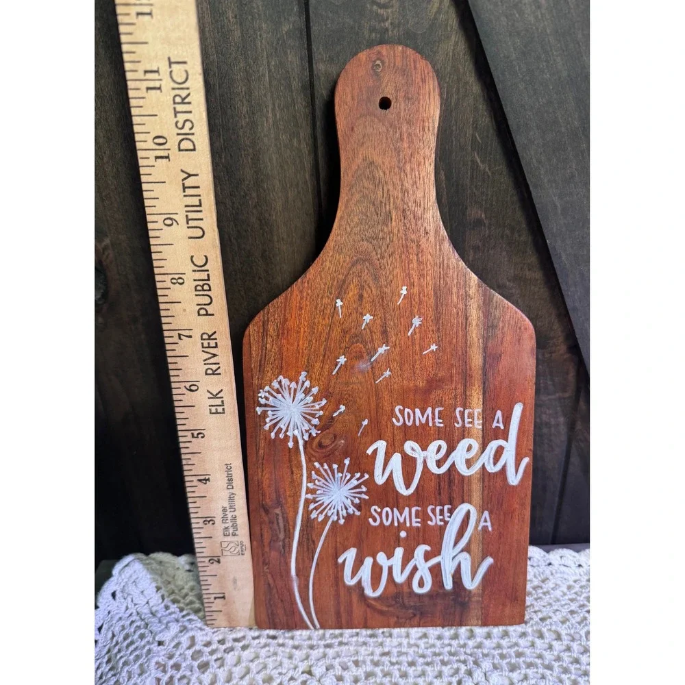 Dandelion Wood Cutting Board Some See A Weed Some See‎ A Wish Rustic Decor