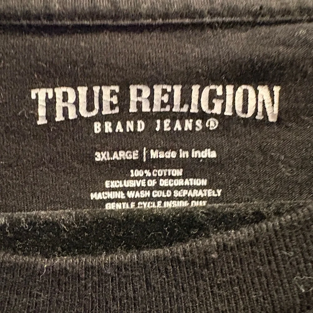 True Religion Black Tee with Colorful Graphic