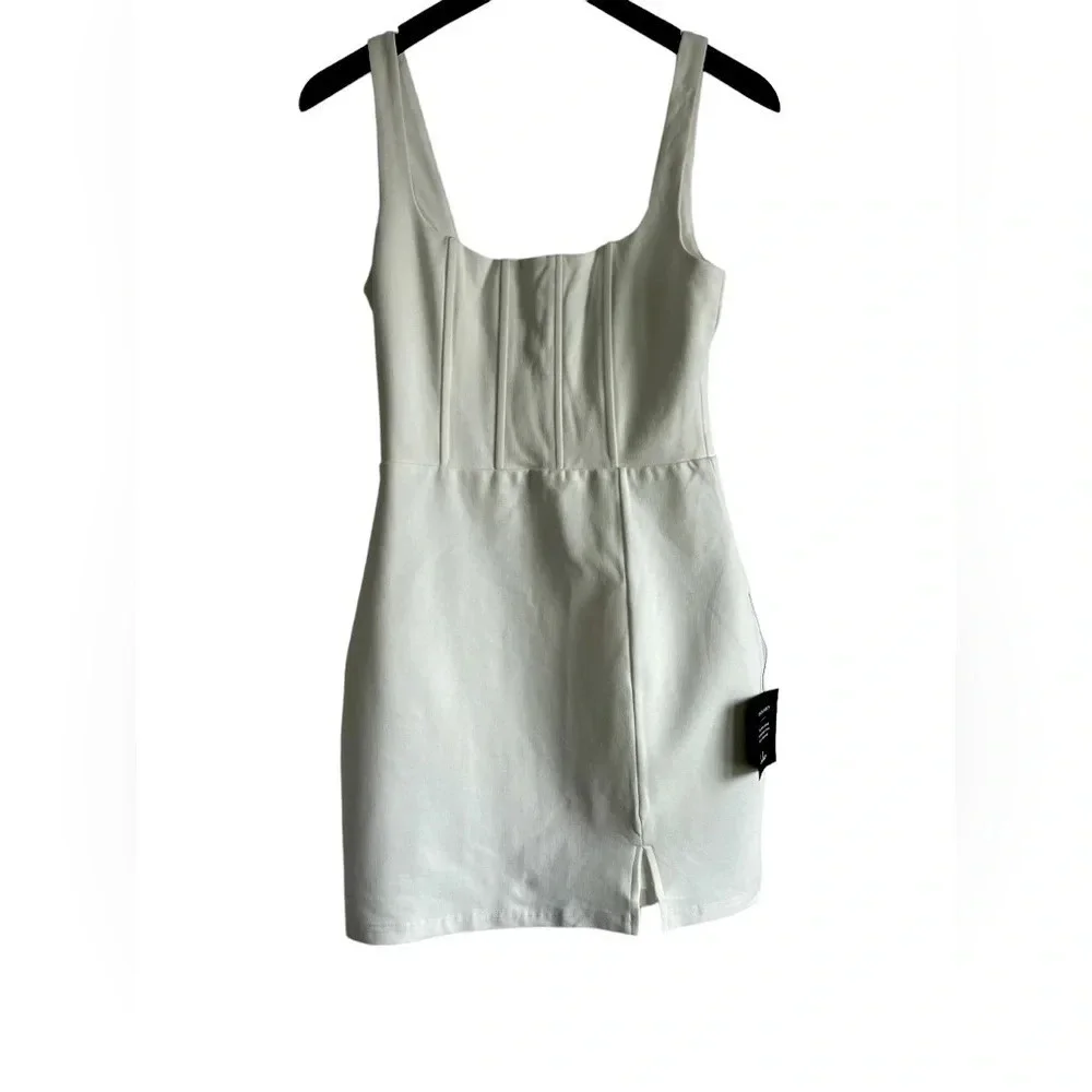 NEW Lulus Absolute Angel Ivory Sleeveless Corset Bodycon Mini Dress
