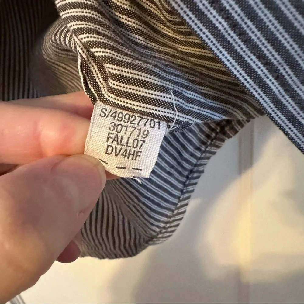 Gap Boy’s Shirt Brown & White Striped Button Down Size M