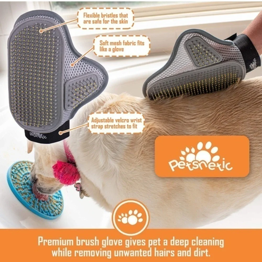 Brand New Petsnetic Dog Lick Mats w/ Suction Dog Brush Set Grooming Distraction