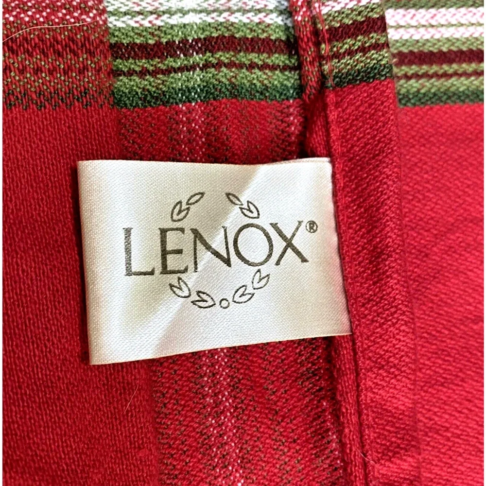 Lenox Cotton Fabric Tablecloth Red & Green Plaid Oval Rustic Country Farmhouse