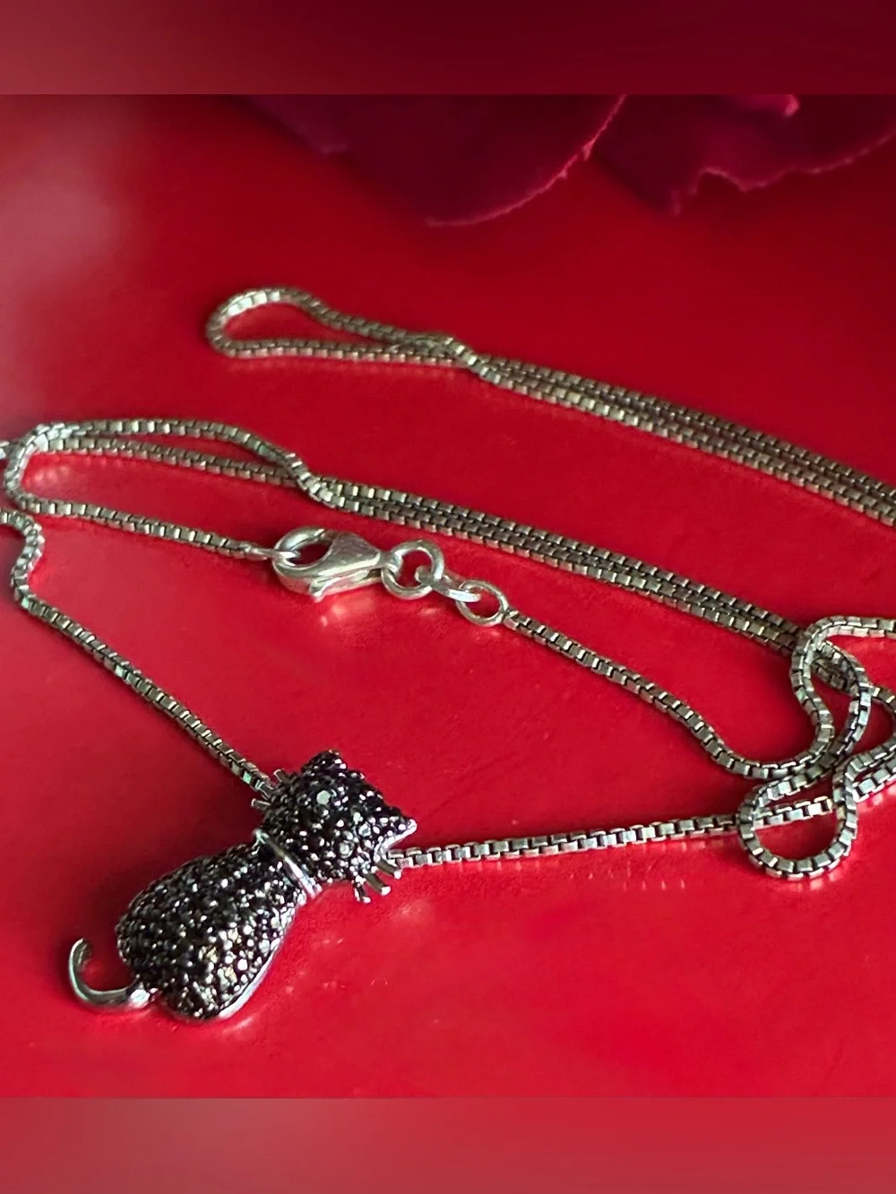 925 Sterling Silver charming cat