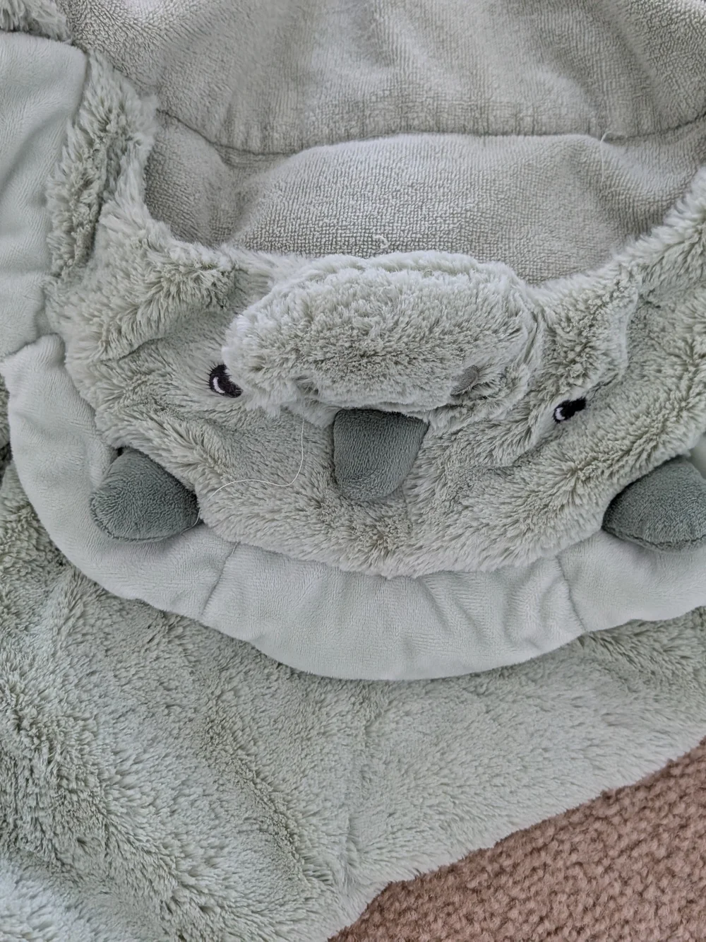 Pottery Barn Kids Dinosaur Light Sage Plush Hooded Towel