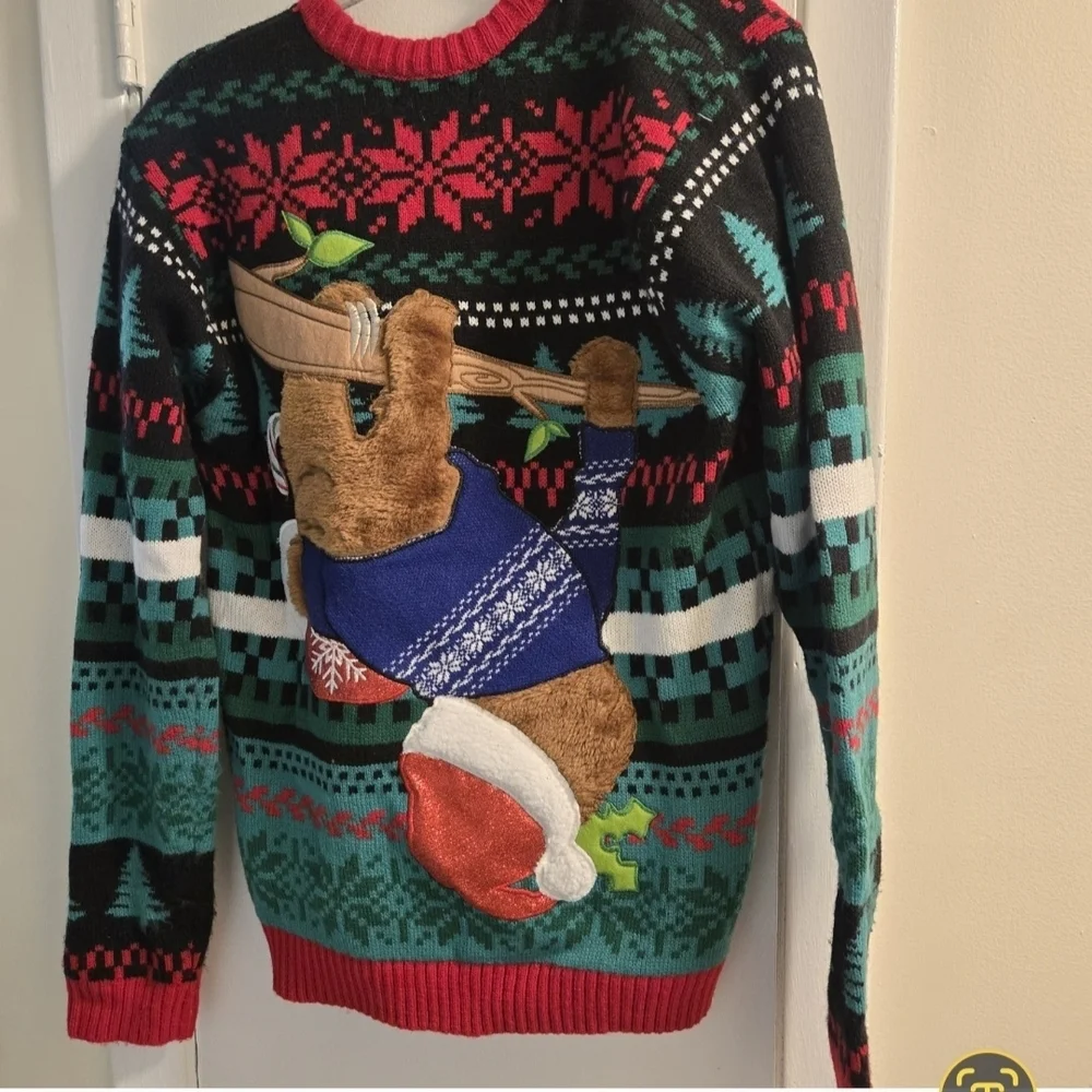 Blizzard Bay Sloth Design Ugly Sweater Size S