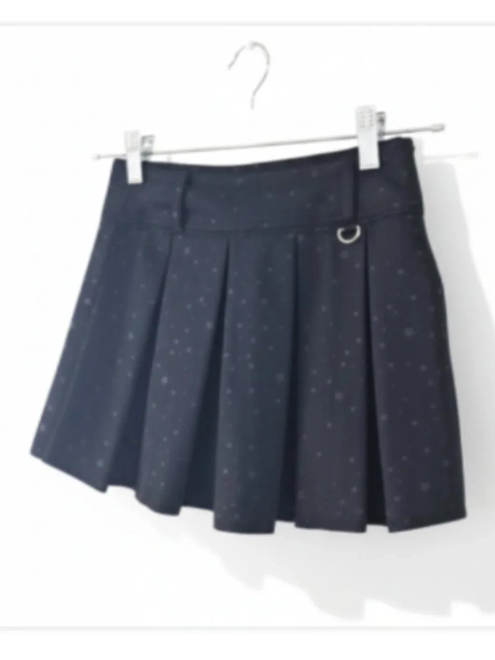 Tractr Girls Skort 10 Midnight Blue Star Print Pleated Raw Hem NWT Missing Chain