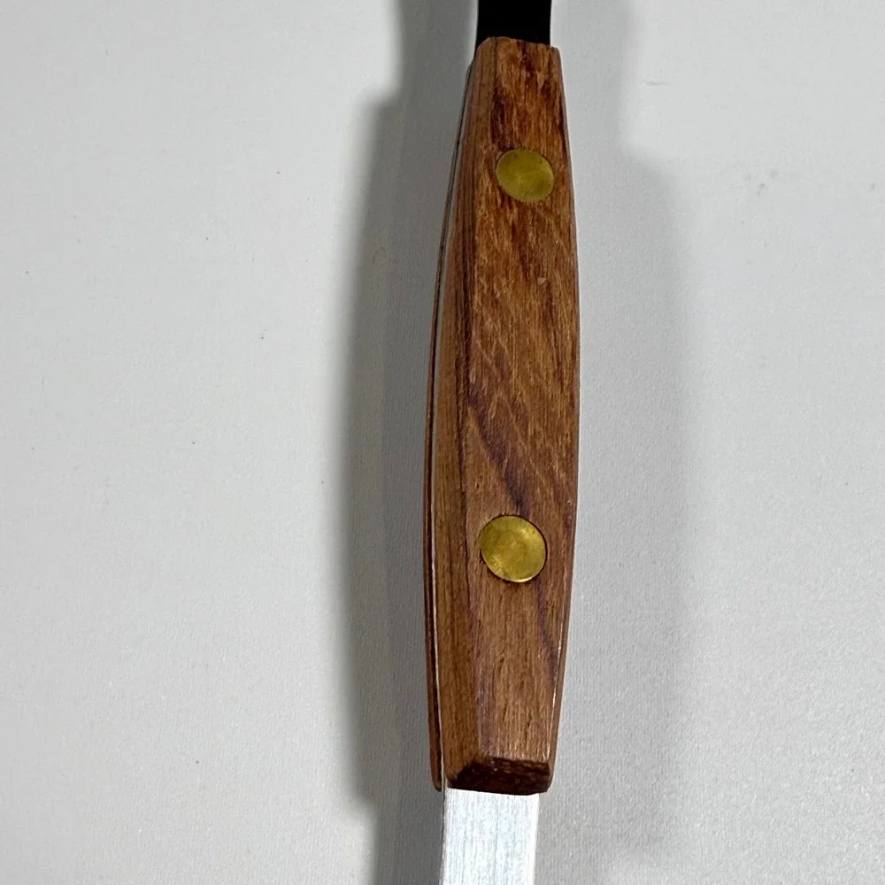 VTG Norpro Dual Sided Grapefruit Knife Kitchen Wood Handle Stainless Steel Brown