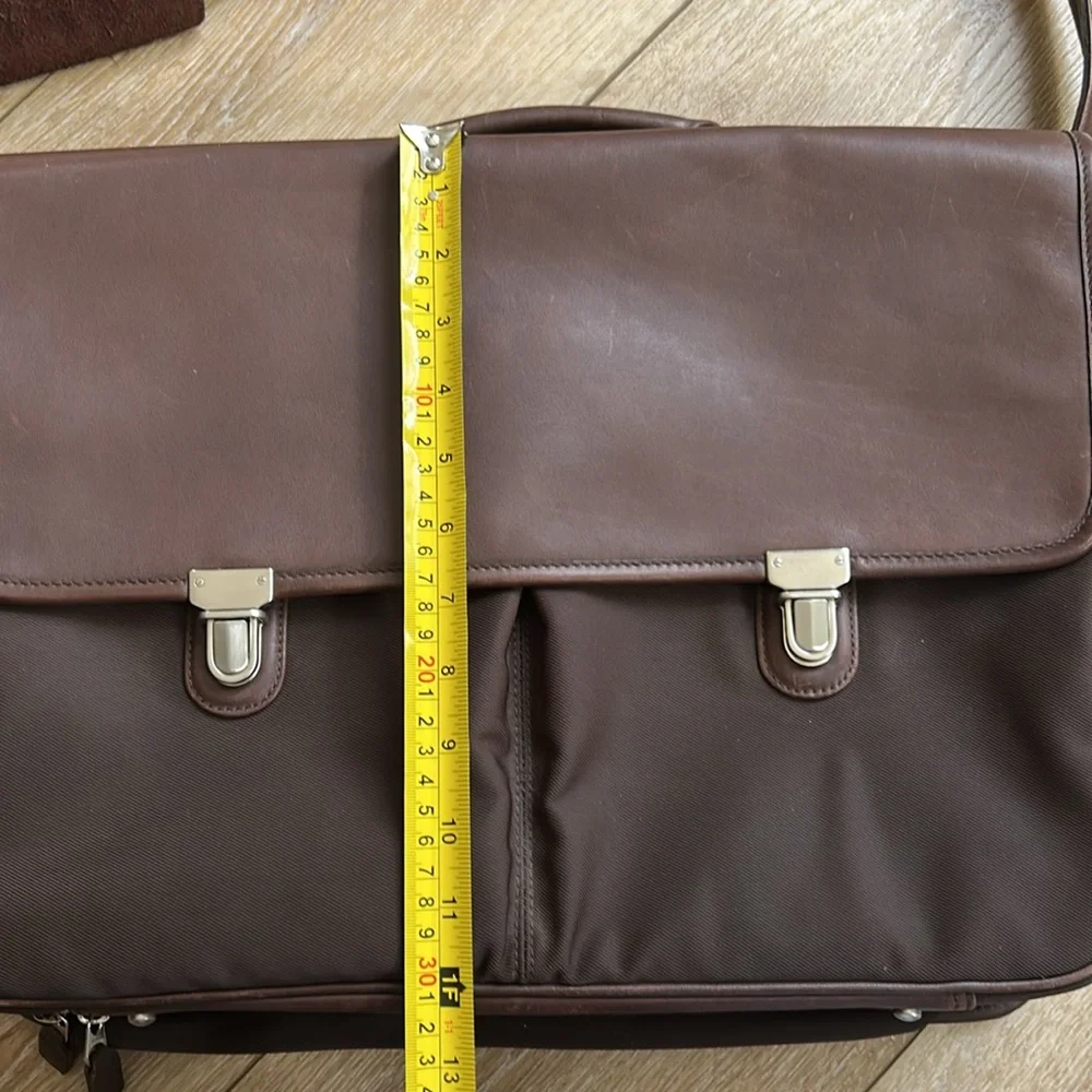 COACH Vintage Brown Classic Leather & Nylon Briefcase Messenger Bag #5113