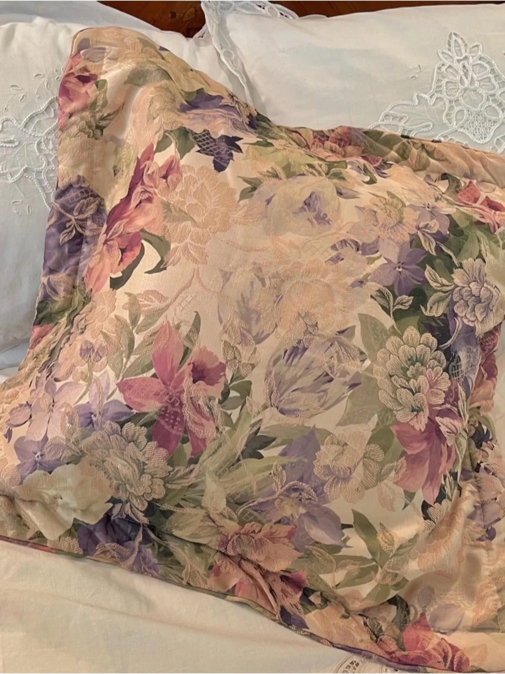 Martex liberty of London floral Decorative Throw Pillow Cover -Cream Flowers