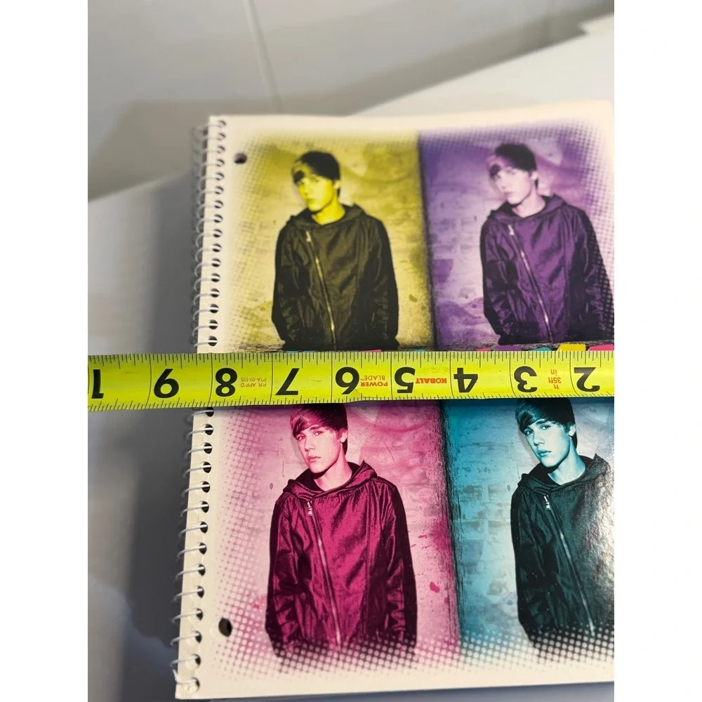 VTG Mead Justin Bieber Spiral Notebook Multi Color 2000s Y2K Pop Star Stationery