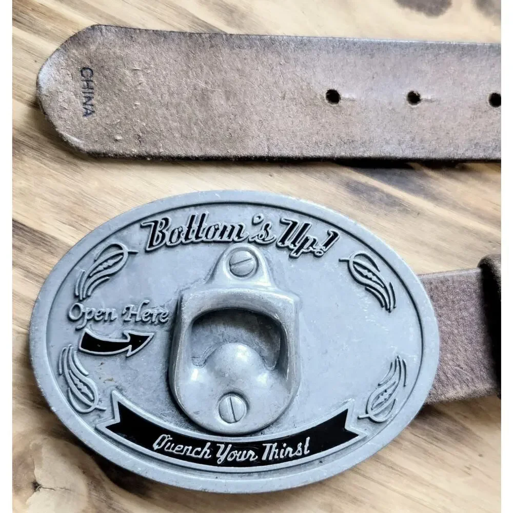 Novelty Belt Buckle On Leather 38