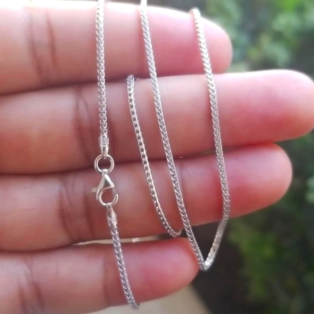 Sterling Silver 925 Rhodium Plated Franco 100 Chain 1.1mm 20