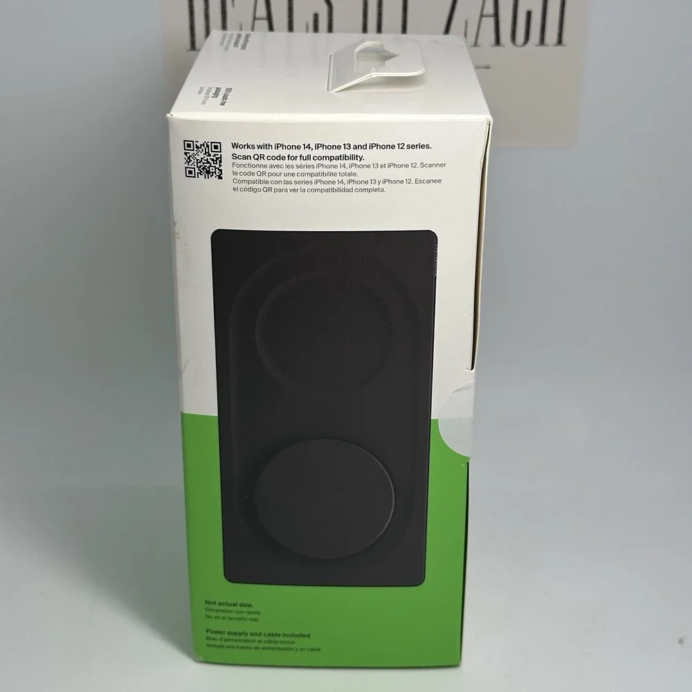 Belkin BoostCharge Pro 2-in-1 Black Wireless Charging Pad with MagSafe 15W New!