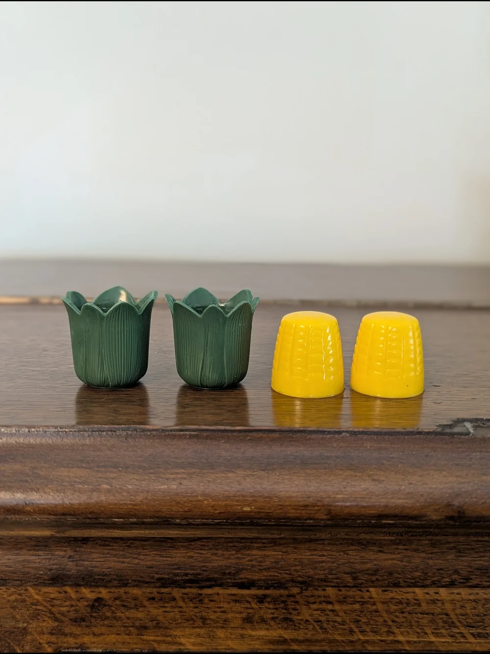 Plastic Corn Cob Salt and Pepper Shakers Mid Century Royal Product USA