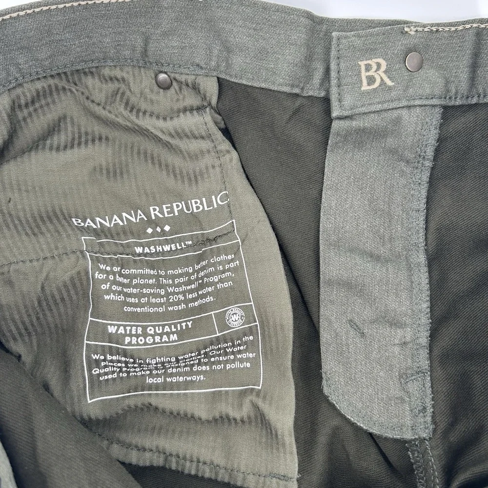 Banana Republic Travel Jeans Mens 40x34 Olive Green Slim Fit Pants NEW