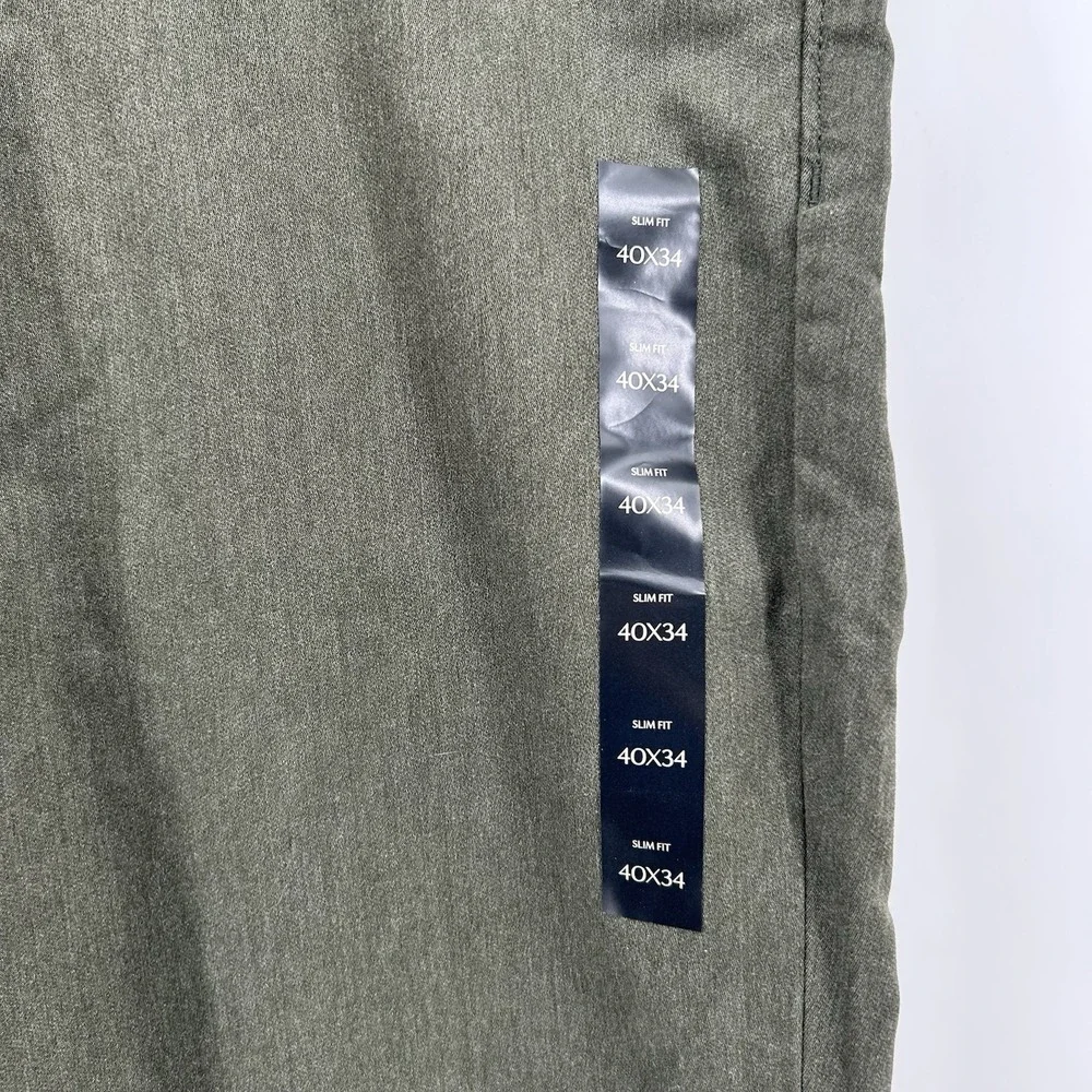 Banana Republic Travel Jeans Mens 40x34 Olive Green Slim Fit Pants NEW