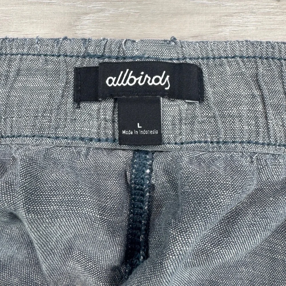 Allbirds Mens Linen Blend Elastic Waist Shorts Grey Size Large Patch Pockets