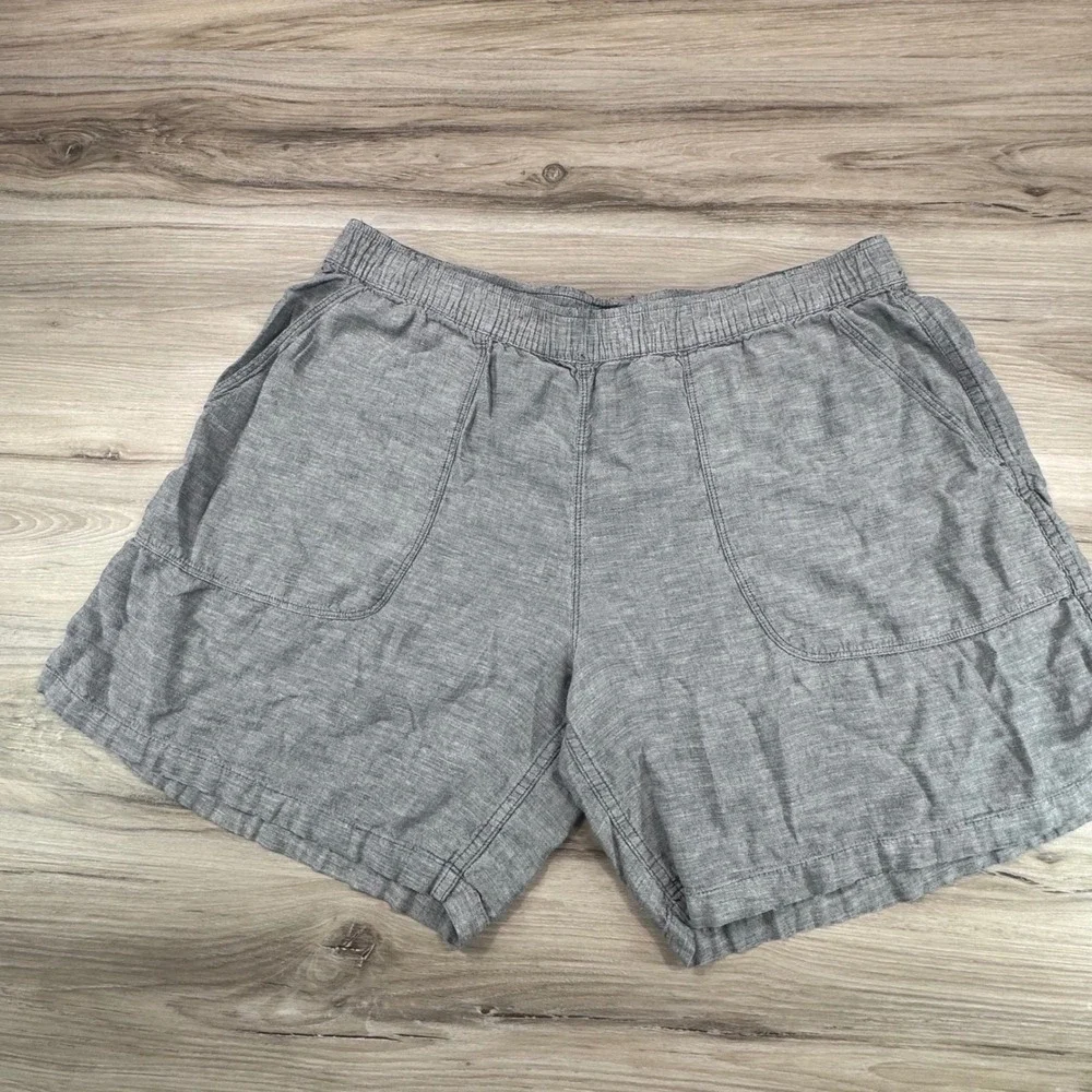 Allbirds Mens Linen Blend Elastic Waist Shorts Grey Size Large Patch Pockets