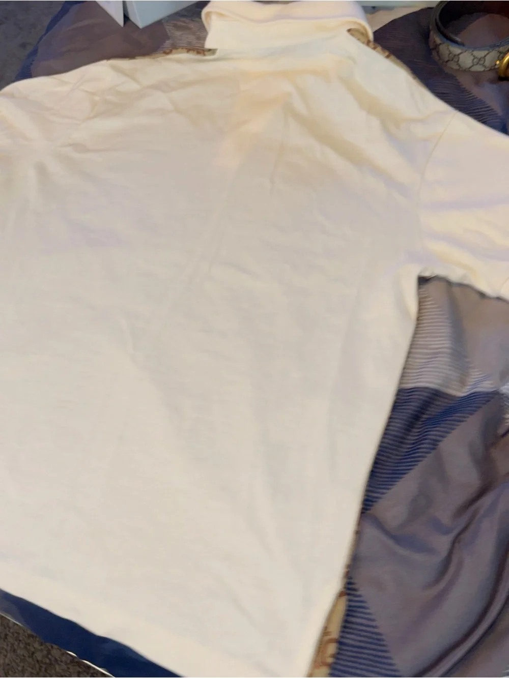 Gucci Beige and Brown GG Logo Polo Shirt