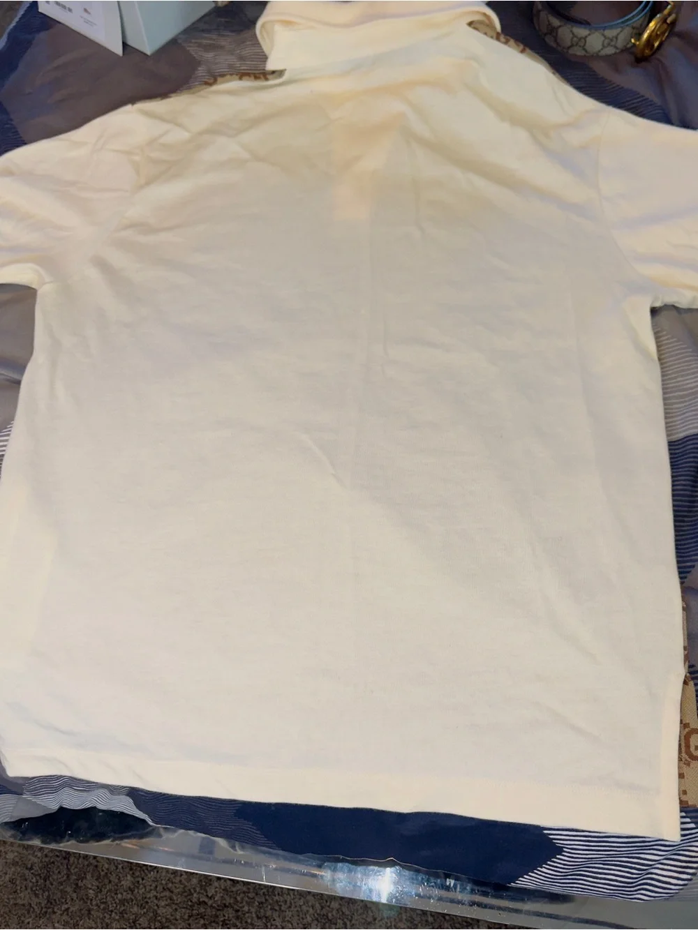Gucci Beige and Brown GG Logo Polo Shirt