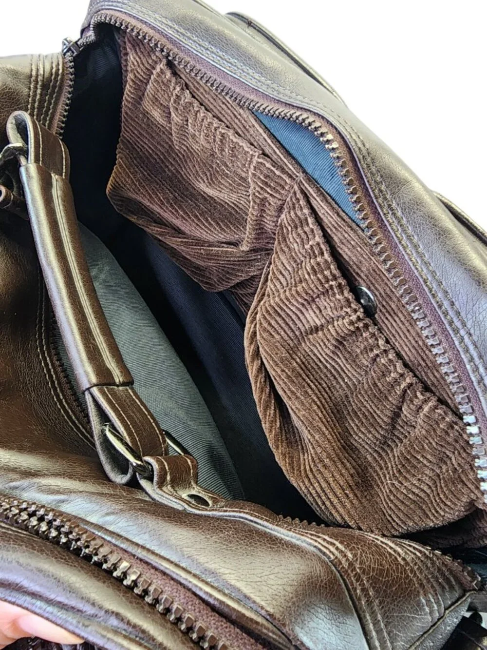 Vintage Diamond CE430 Camera Bag Faux Brown Leather Corduroy Pockets Photography