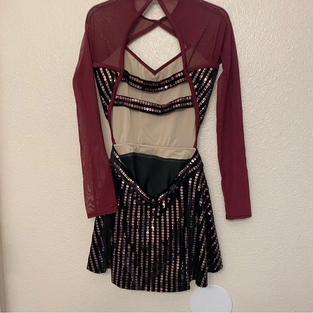 Weissman elite dance costume burgundy