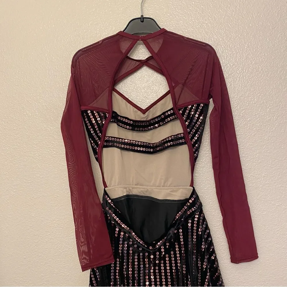 Weissman elite dance costume burgundy