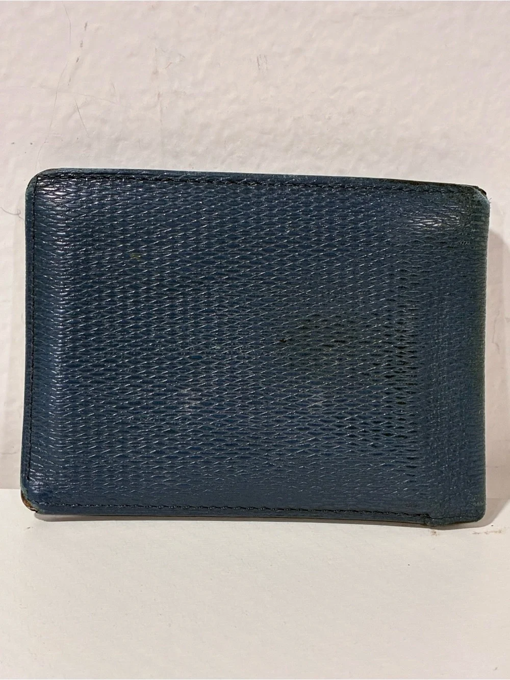 Tumi Blue Leather Mens Bifold Wallet Card Holder