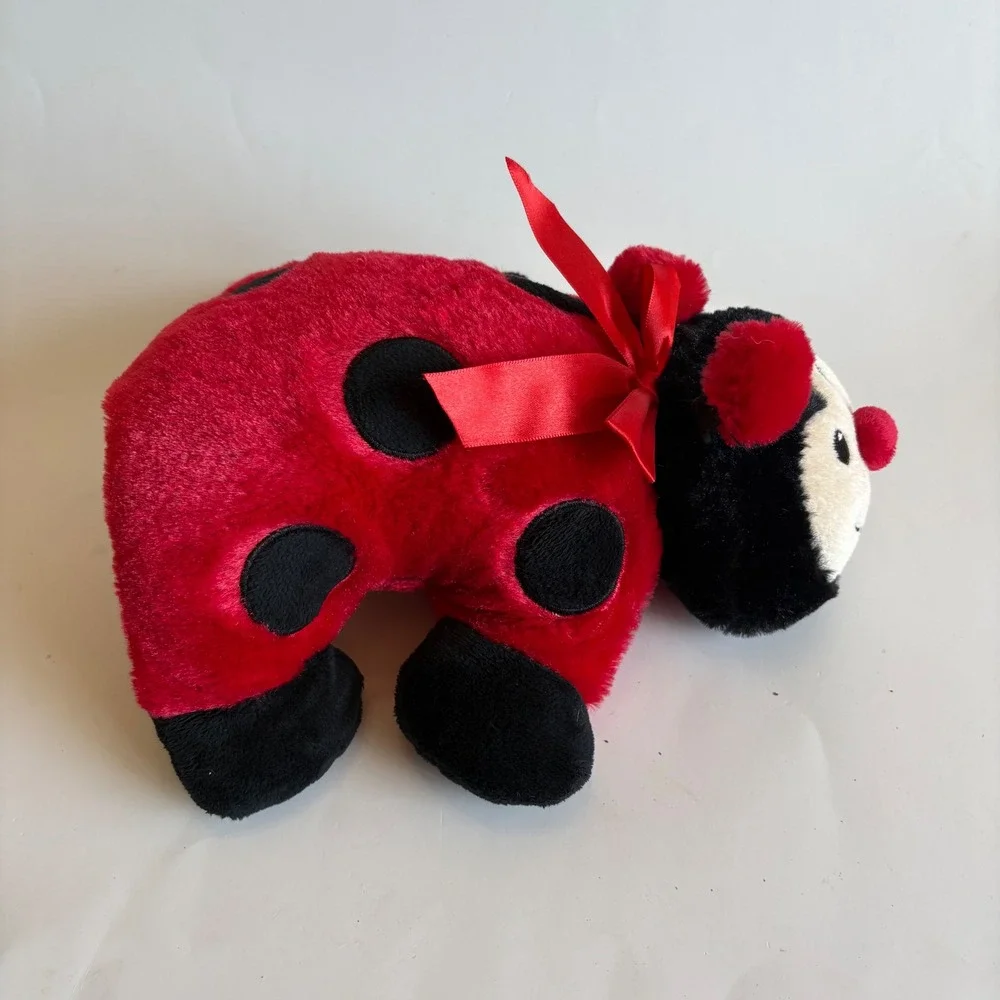 Pillow Pets Ladybug Plush Stuffed Animal Red Black Spotted Folding Pillow 13