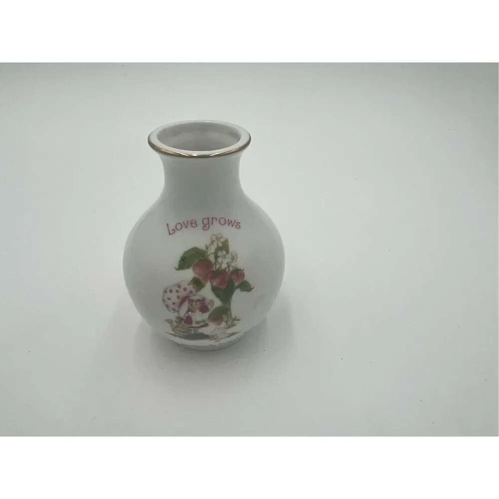 vintage 80s Strawberry Shortcake porcelain mini bud vase American Greetings