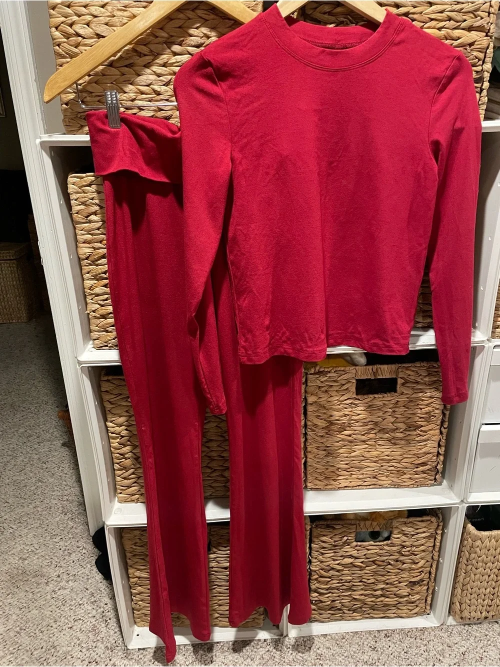 Matching Lounge Set | Athleisure, Travel, Yoga 2pc set - Size Small Deep Red