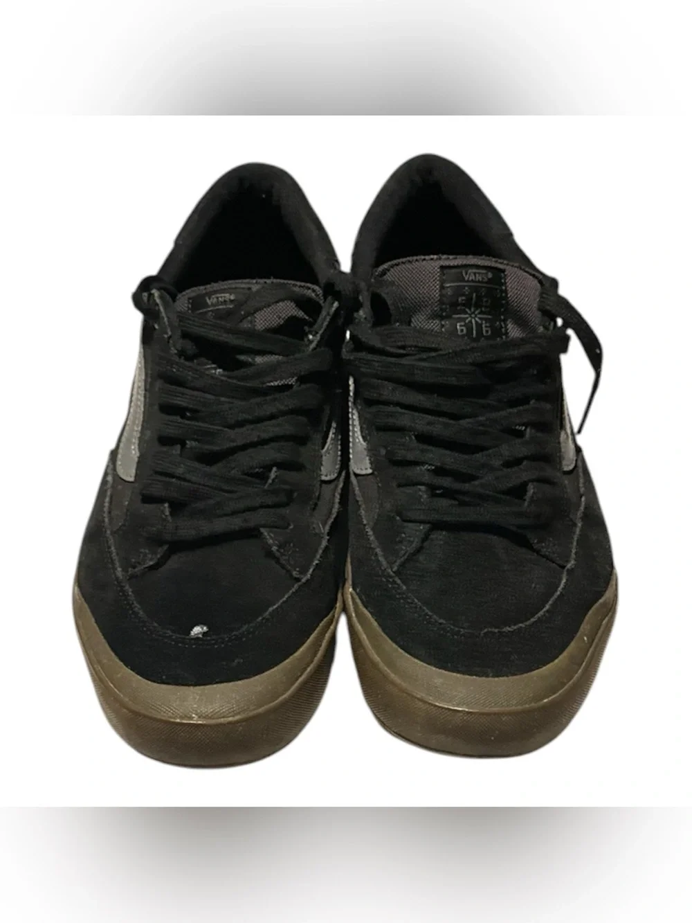 Vans Men's Black Suede & Canvas Low-Top Sneakers size 11.5