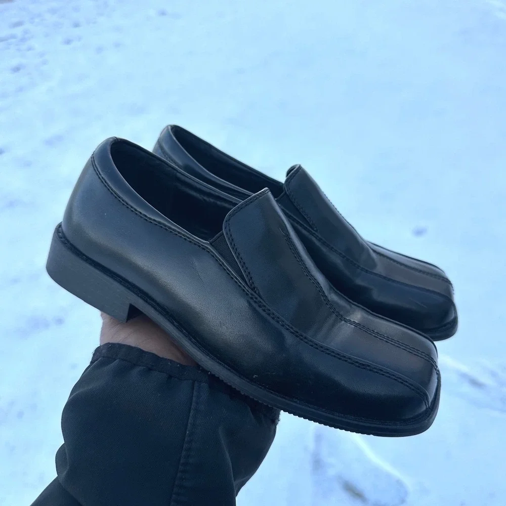 Stacy Adams‎ Little Boys Slip On Faux Leather Loafers Size 2 Black Dress Shoes