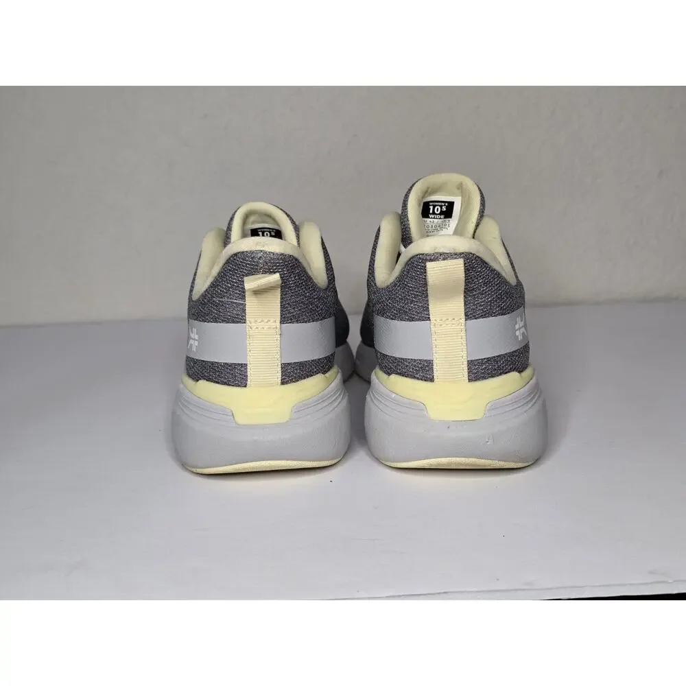 KURU Flex Via Women's 10.5 Wide Sneaker Dove Gray-Pale Lime Lace Up Shoe Running